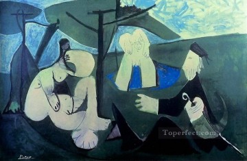 Desnudo Painting - Le déjenuer sur l herbe Manet 4 1960 Desnudo abstracto